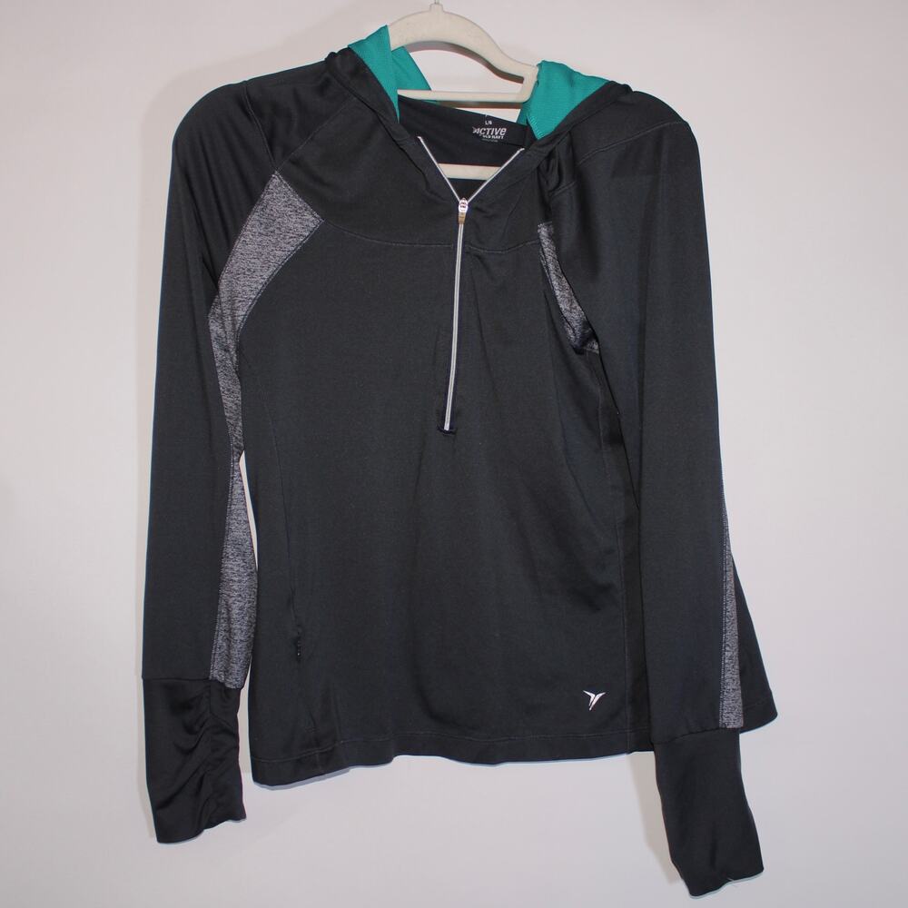Active By Old Navy Gray Half Zip Activewear Jacket With Gray And Teal Size L